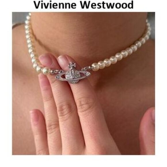 Pink and silver Vivienne Westwood necklace - Picture 2 of 5